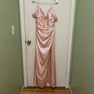 Signature Blush Satin Maxi Dress